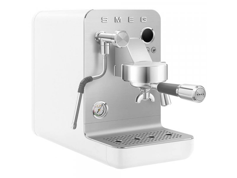 Smeg EMC02WHMEU вид сбоку боковой профиль компактность корпуса металлические детали