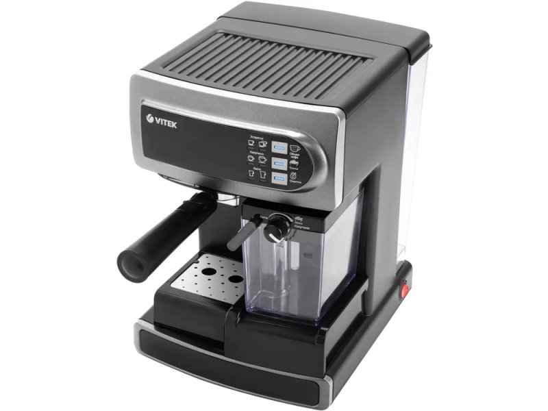 Vitek VT-1517 SR — общий вид с резервуаром для воды и поддоном для сбора капель