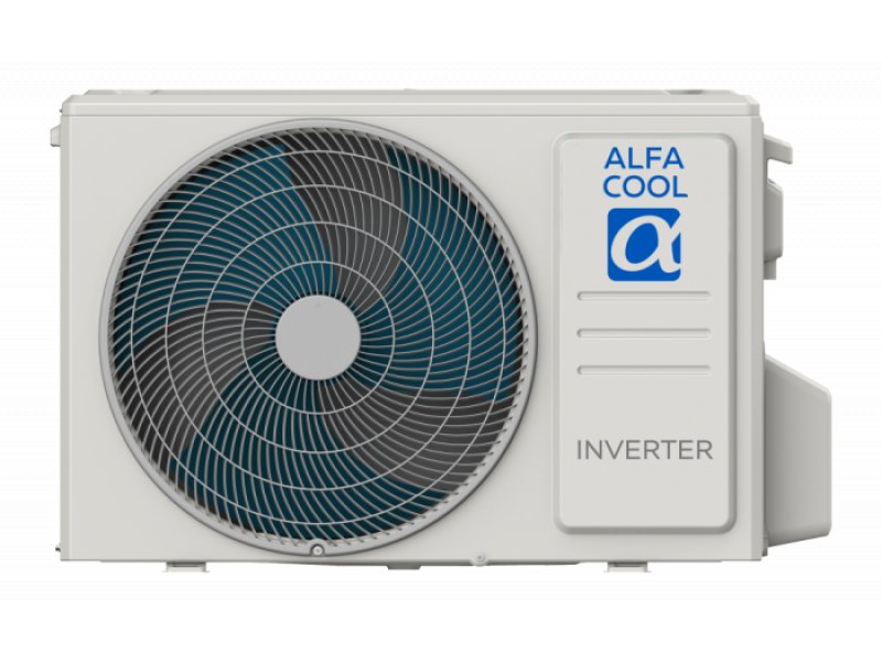 Alfacool Apus Inverter APFI-12CH наружный блок — вид спереди, вентилятор, вес 21,4 кг