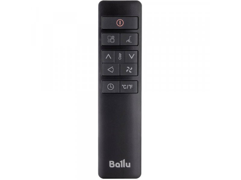 Пульт ДУ Ballu BPAC-09 SW/N1 — чёрный корпус, кнопки режимов, таймера и регулировки температуры