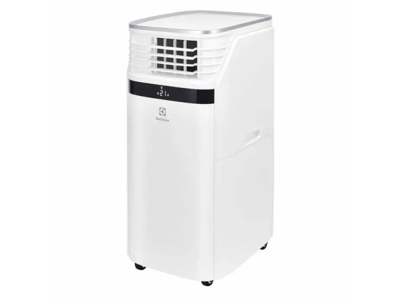 Electrolux EACM-20 JK/N3 мобильный кондиционер вид спереди, цифровой дисплей и решётка воздухозаборника