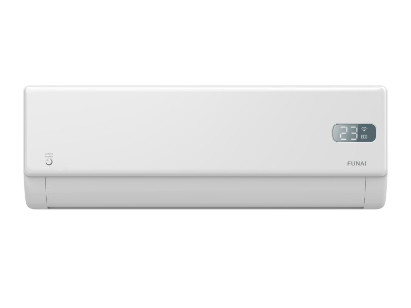 Funai Akoya Inverter RAC-I-AK55HP.D02 — внутренний блок на стене с LED-дисплеем температуры