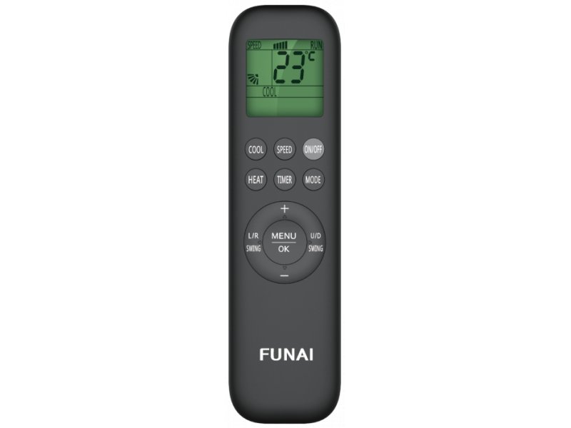 Funai Shogun Inverter RAC-I-SG25HP.D04 пульт ДУ с дисплеем и кнопками режимов Cool Heat Speed