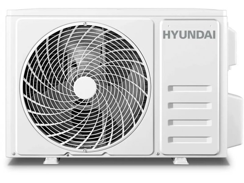 Hyundai HAC-07/T-PRO наружный блок вид спереди вентилятор логотип