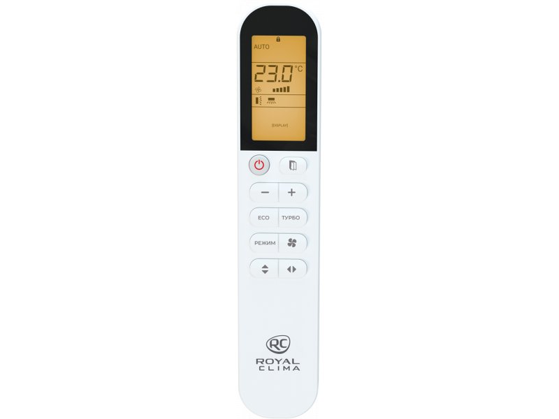 Royal Clima RCI-AR35HN пульт ДУ &mdash; дисплей, кнопки режимов ECO TURBO и управления температурой