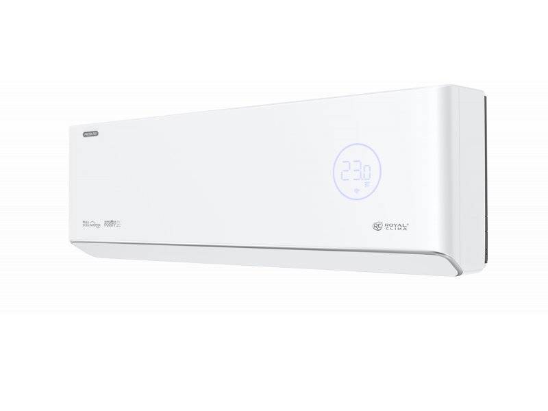 Royal Clima RCI-RF30HN трёхчетвертной вид внутреннего блока боковая часть дизайн корпуса