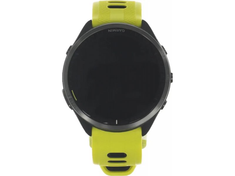 Garmin Forerunner 965 47mm с жёлтым ремешком — минималистичный циферблат в режиме ожидания