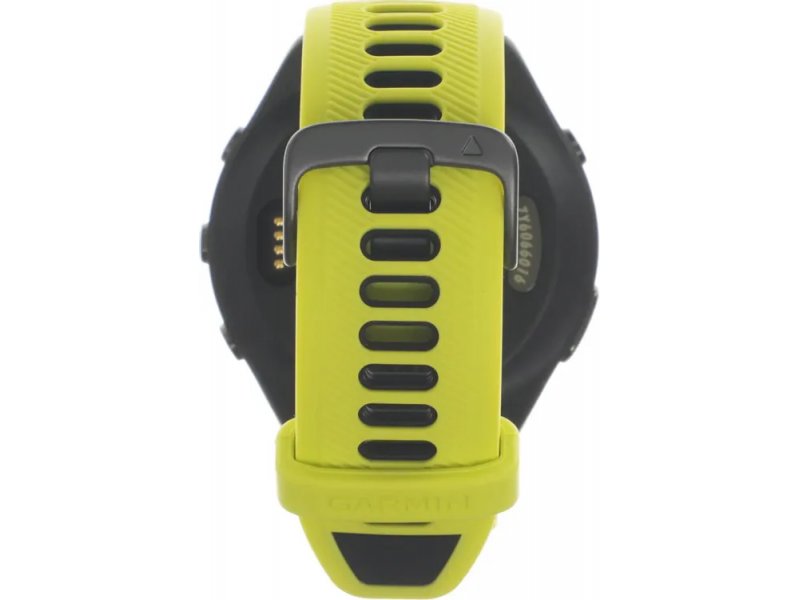 Garmin Forerunner 965 47mm вид снизу — контакты зарядки и крепление ремешка