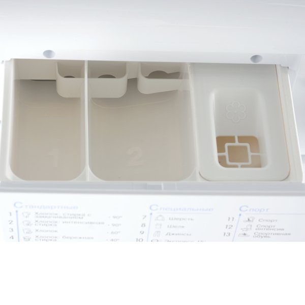 Indesit IWUB 4085 трёхсекционный лоток дозатора моющих средств — отделения для предстирки, порошка и кондиционера