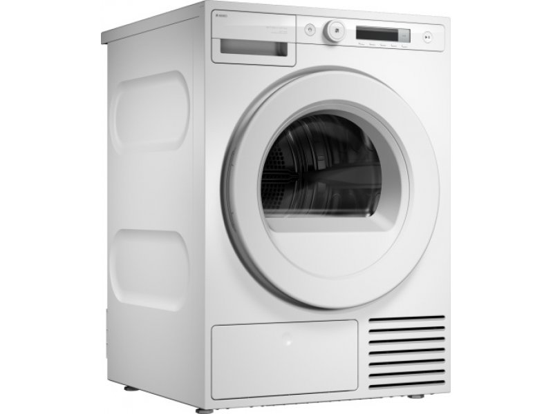Asko T108HBW боковой вид &mdash; компактный корпус 59,5 &times; 63 &times; 85 см, вентиляционная решётка