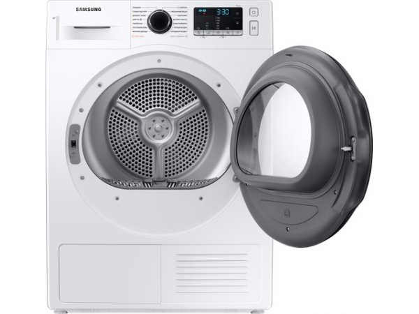 Samsung DV90TA040AE открытая дверца &mdash; барабан из обработанной стали с подсветкой
