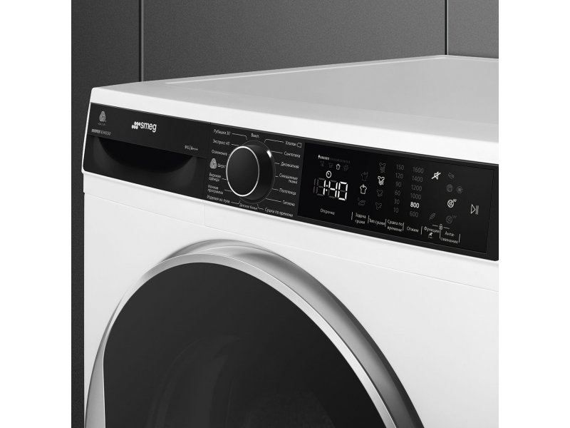 Smeg DT393RU4 панель управления — поворотный регулятор, LED-дисплей, кнопки программ