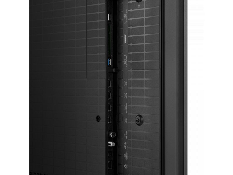 Hisense 85UR8S настольная подставка и боковой профиль корпуса