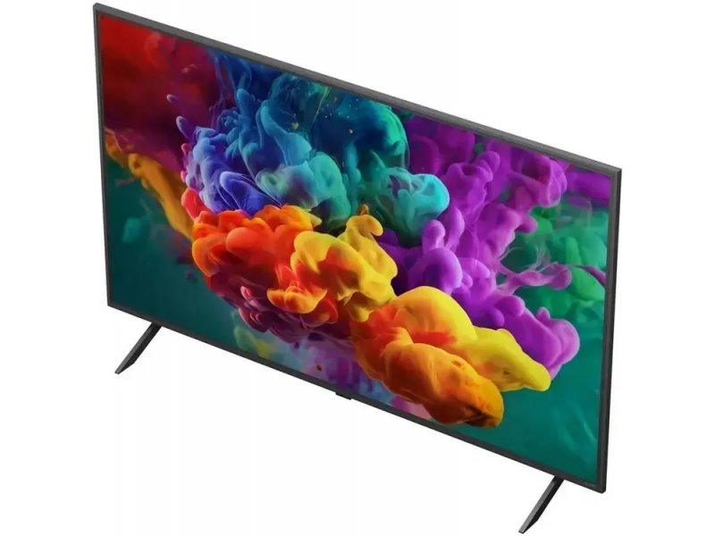 LG 86QNED85B6C вид сбоку — тонкий профиль панели и конструкция подставки