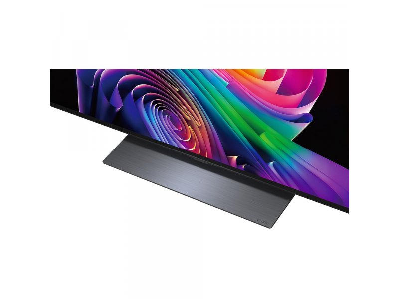 LG OLED55C6RLA вид сбоку в профиль &mdash; минимальная толщина рамок и элегантная подставка