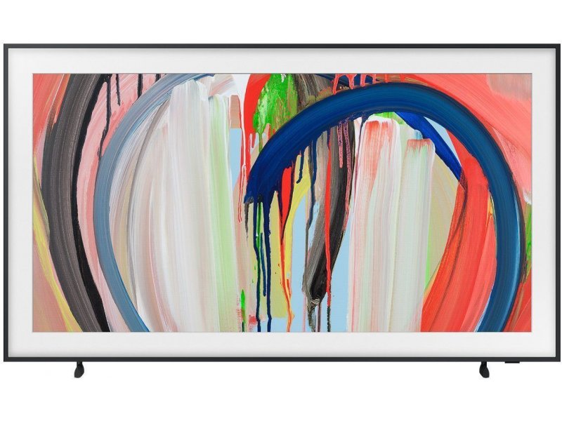 Samsung The Frame QE55LS03H 55 дюймов — вид спереди на подставке, режим арт-дисплея включён