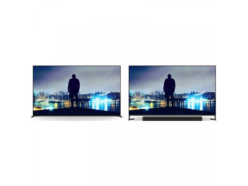 Две высоты установки ножек Sony K-55XR80M2 — стандартная и под саундбар