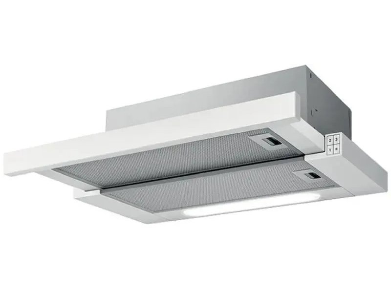 Elica Elite 14 Lux WH/A/50 встраиваемая вытяжка белая с выдвижным козырьком &mdash; вид спереди