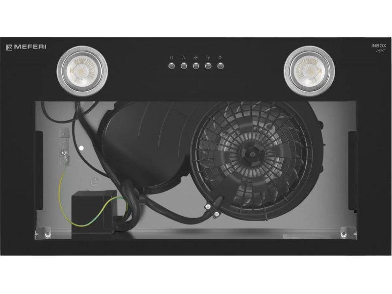 Meferi Light InBox52BK внутренняя конструкция &mdash; вентилятор, двигатель и электропроводка
