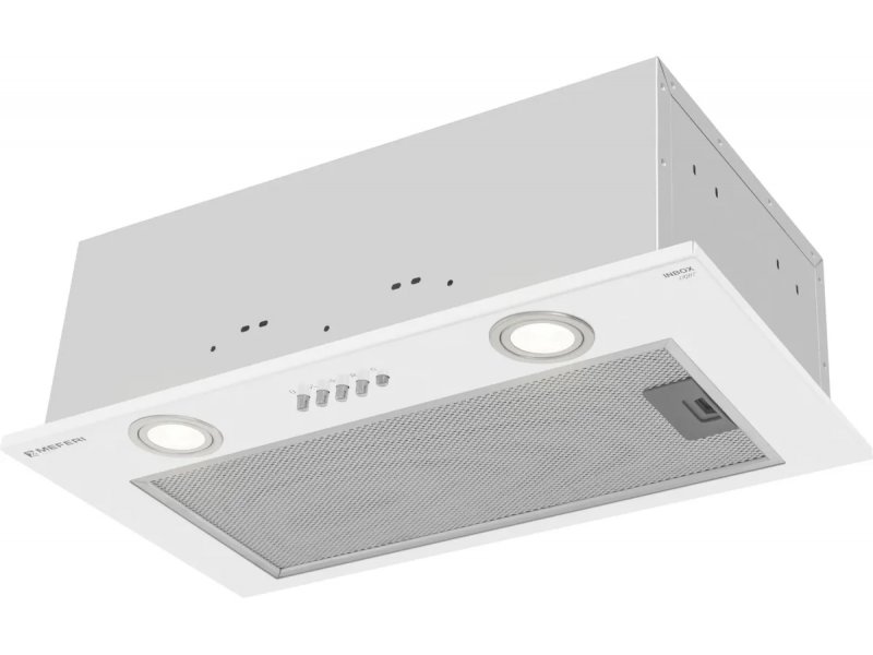 Meferi Light InBox52WH встраиваемая вытяжка белый корпус под шкафом вид в перспективе
