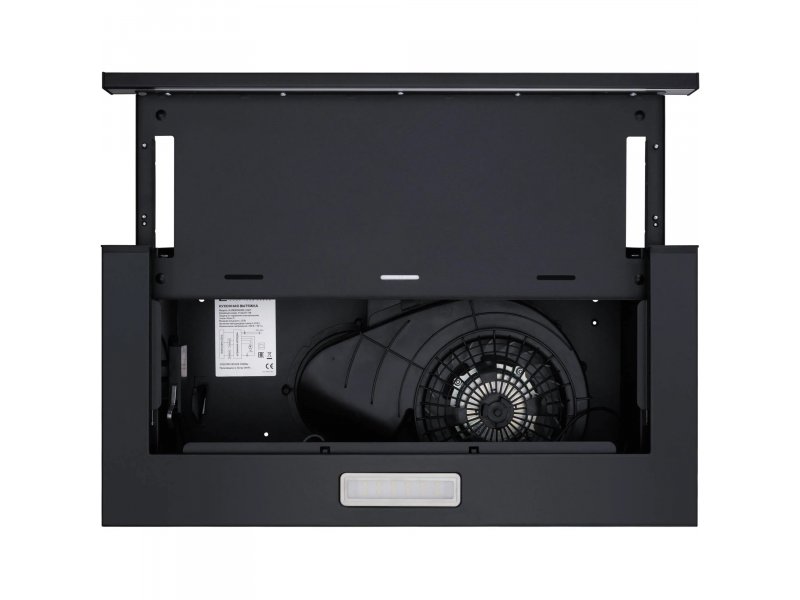 Meferi Light SlideBox60BK внутренний вид — одномоторный привод, вентиляционное колесо и воздухозаборник
