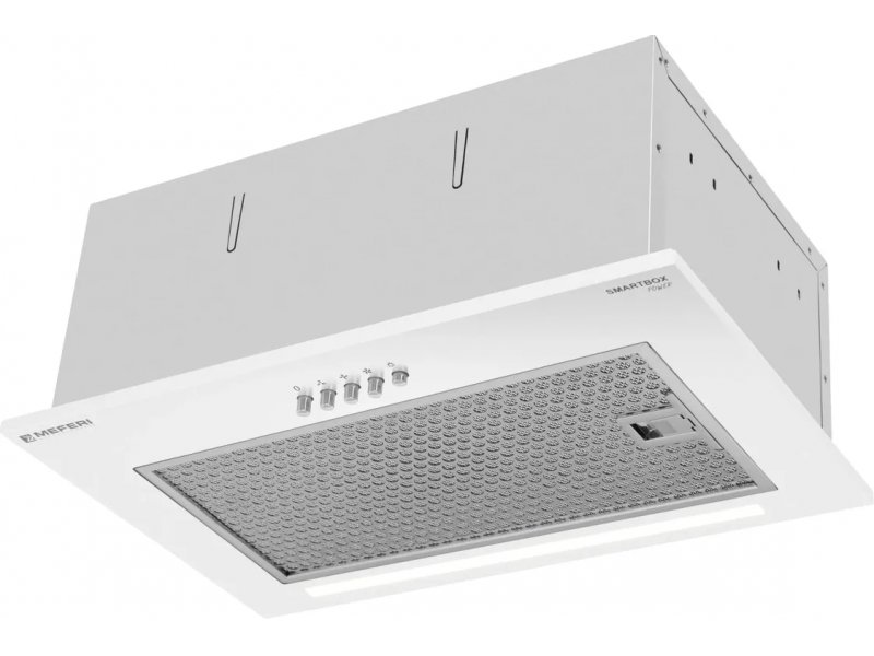 Meferi Power SmartBox45WH встраиваемая вытяжка белый цвет алюминиевый сеточный фильтр кнопки управления