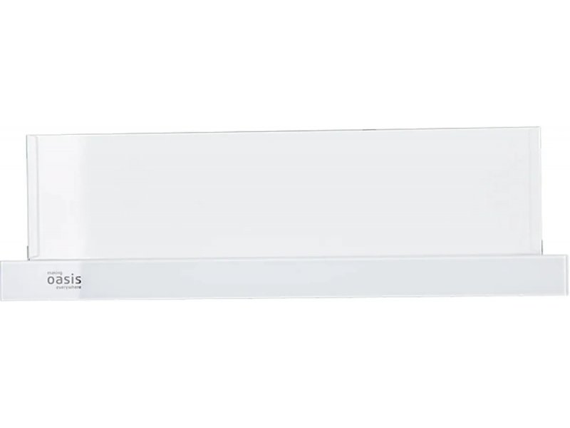 Oasis UV-60WG F белый фронтальный вид закрытое состояние минималистичный дизайн встраиваемая вытяжка
