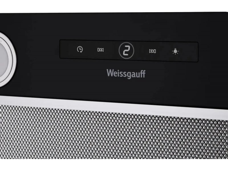 Weissgauff Box 1200 BL панель управления крупный план — сенсорные кнопки, символы режимов, дисплей скорости и регулятор подсветки