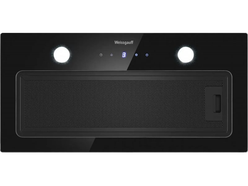 Weissgauff Dubhe 600 Touch фронтальная панель &mdash; чёрное стекло, сетчатый фильтр и сенсорные кнопки с LED-дисплеем