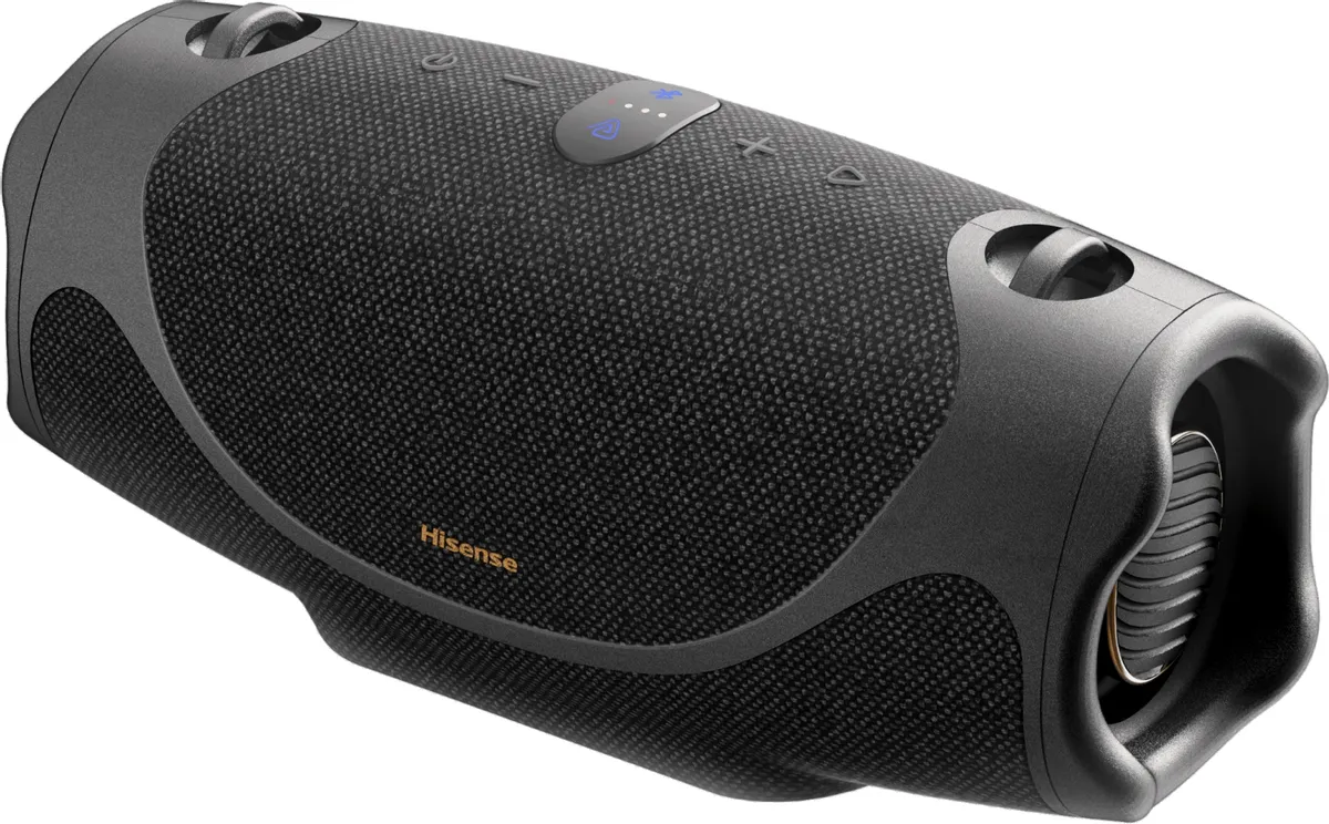 Hisense FlexBoom вид сбоку кнопки управления на верхней панели ребристая фактура