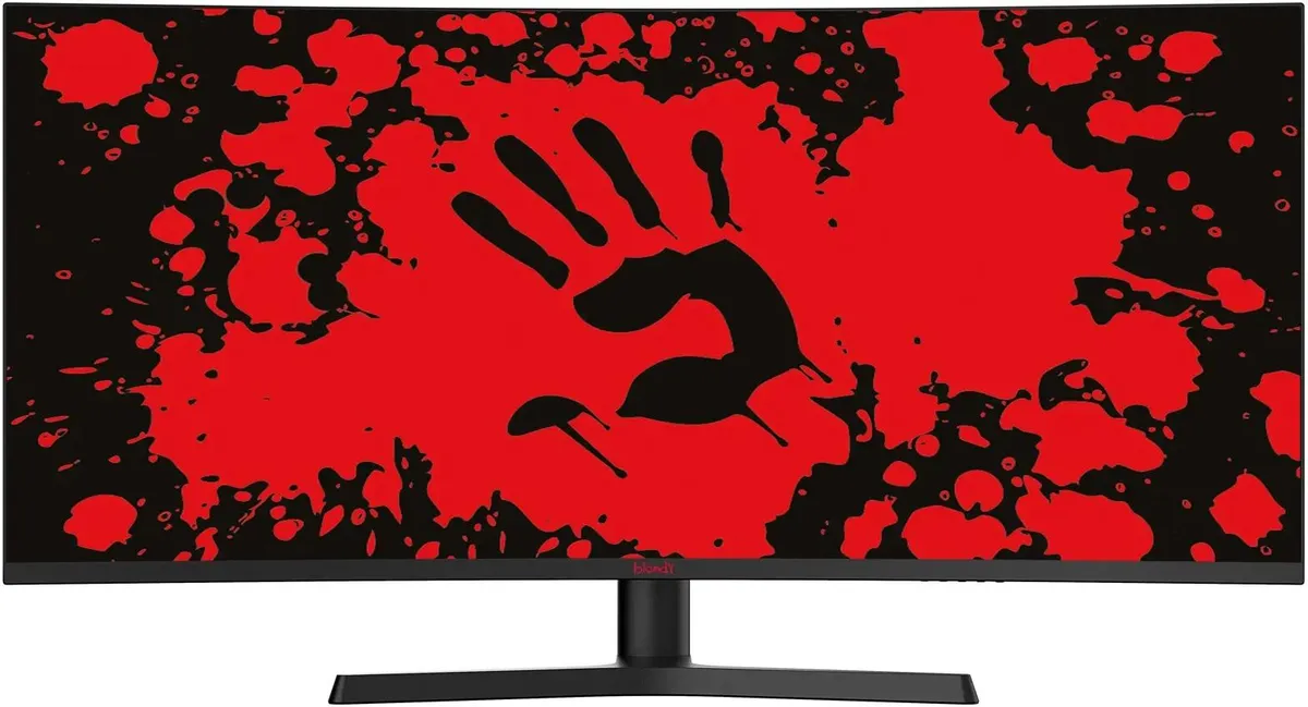 Bloody MN340W вид спереди &mdash; VA 34 дюйма, контрастное изображение, игровой монитор на подставке