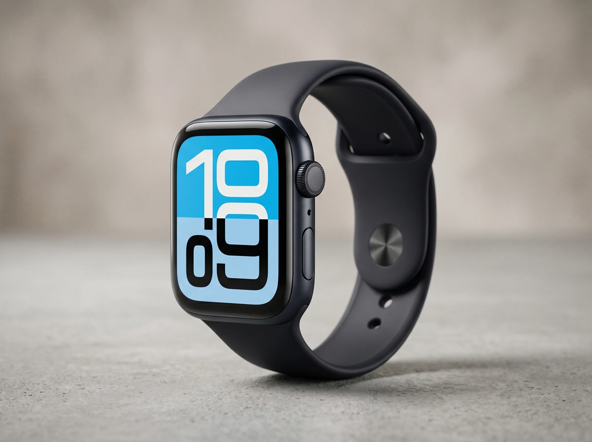 Apple Watch SE 3 2025 44mm тёмная ночь &mdash; на запястье в повседневной обстановке
