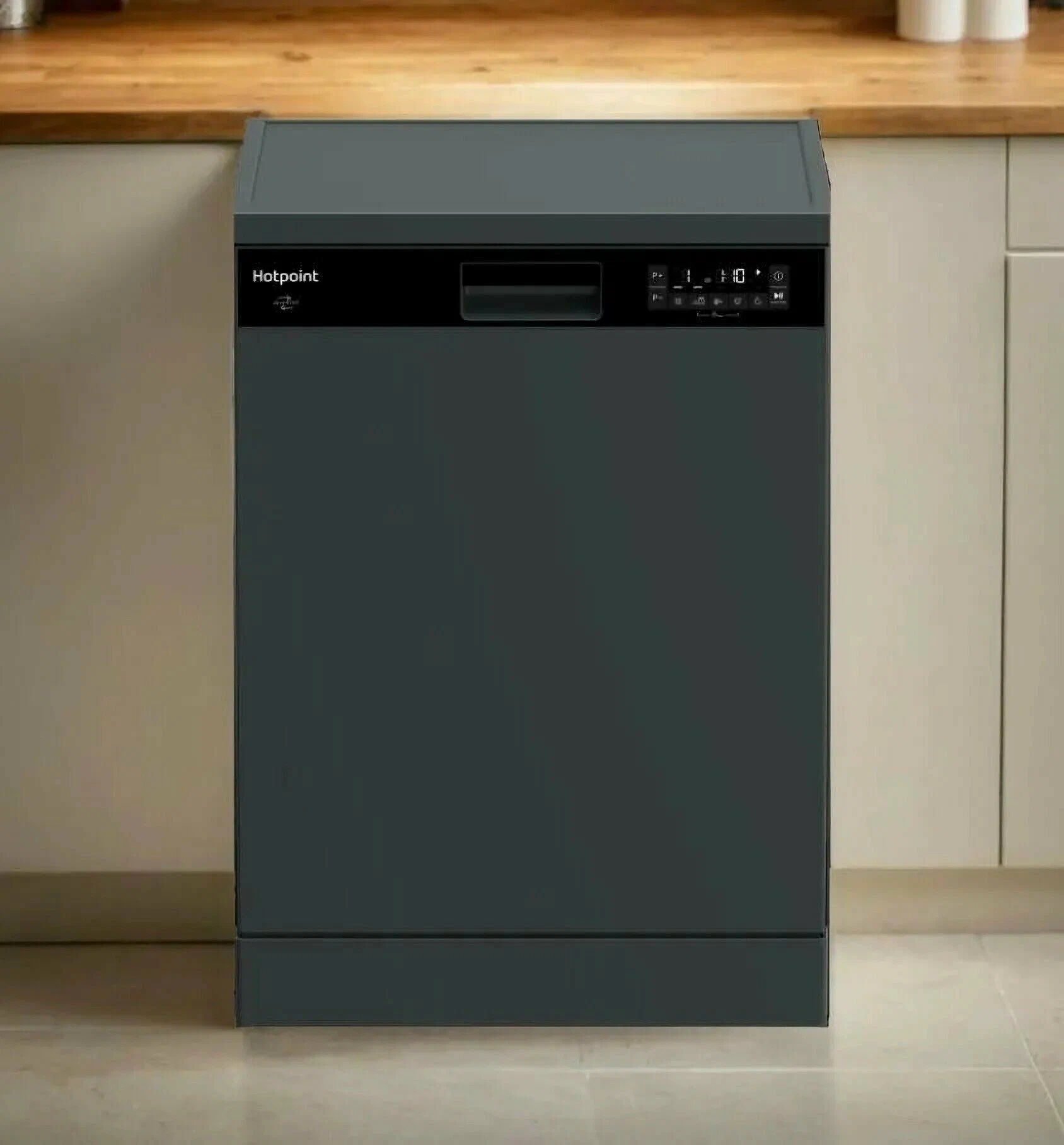 Посудомоечная машина HOTPOINT HF 5C82 DW A, полноразмерная, напольная, 59.8см, загрузка 15 комплектов, антрацит [869894700040]