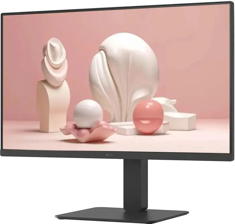 LG 27BA65QB-B минималистичный дизайн монитора тонкие рамки вид спереди