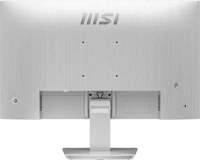MSI PRO MP273W E14A задняя панель VESA 100x100 порты и разъёмы белая подставка