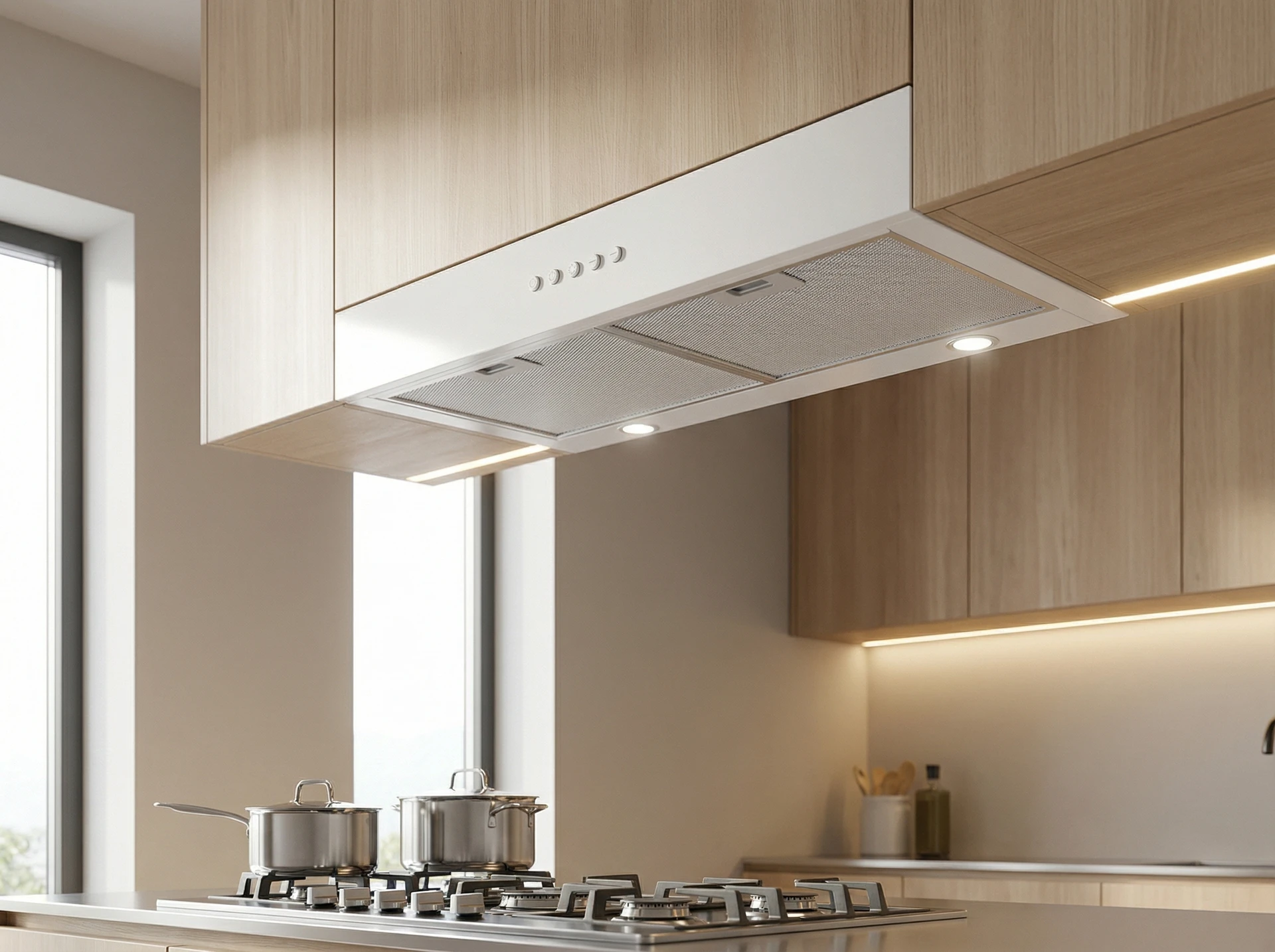 Meferi Light InBox60WH белый встроенная в кухонный шкаф &mdash; вид в интерьере