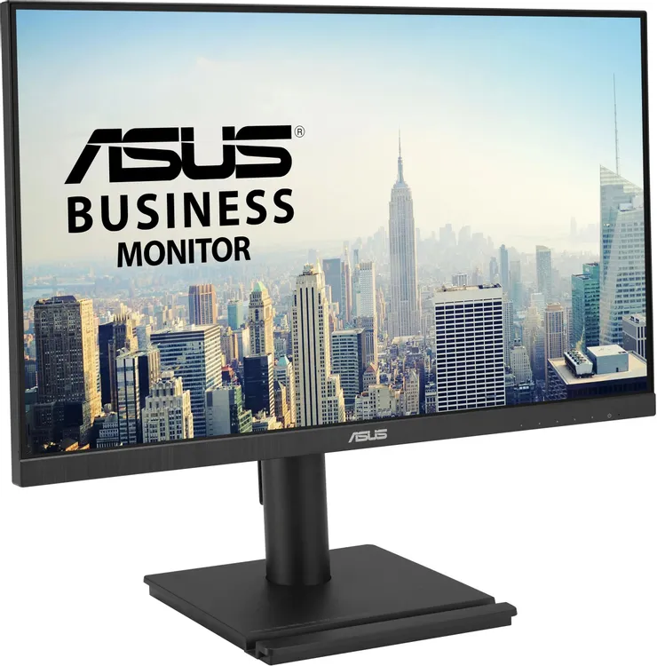 ASUS VA27DQFS вид сбоку тонкий корпус и регулируемая подставка