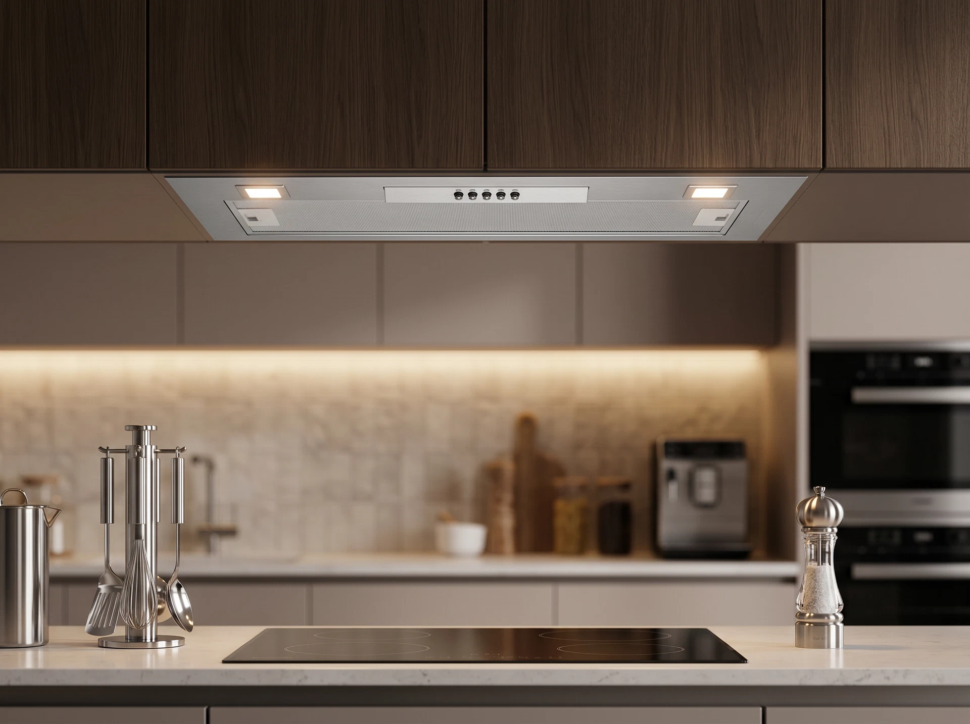 Встраиваемая вытяжка Kuppersberg Inlinea 70 нержавеющая сталь - фото в интерьере