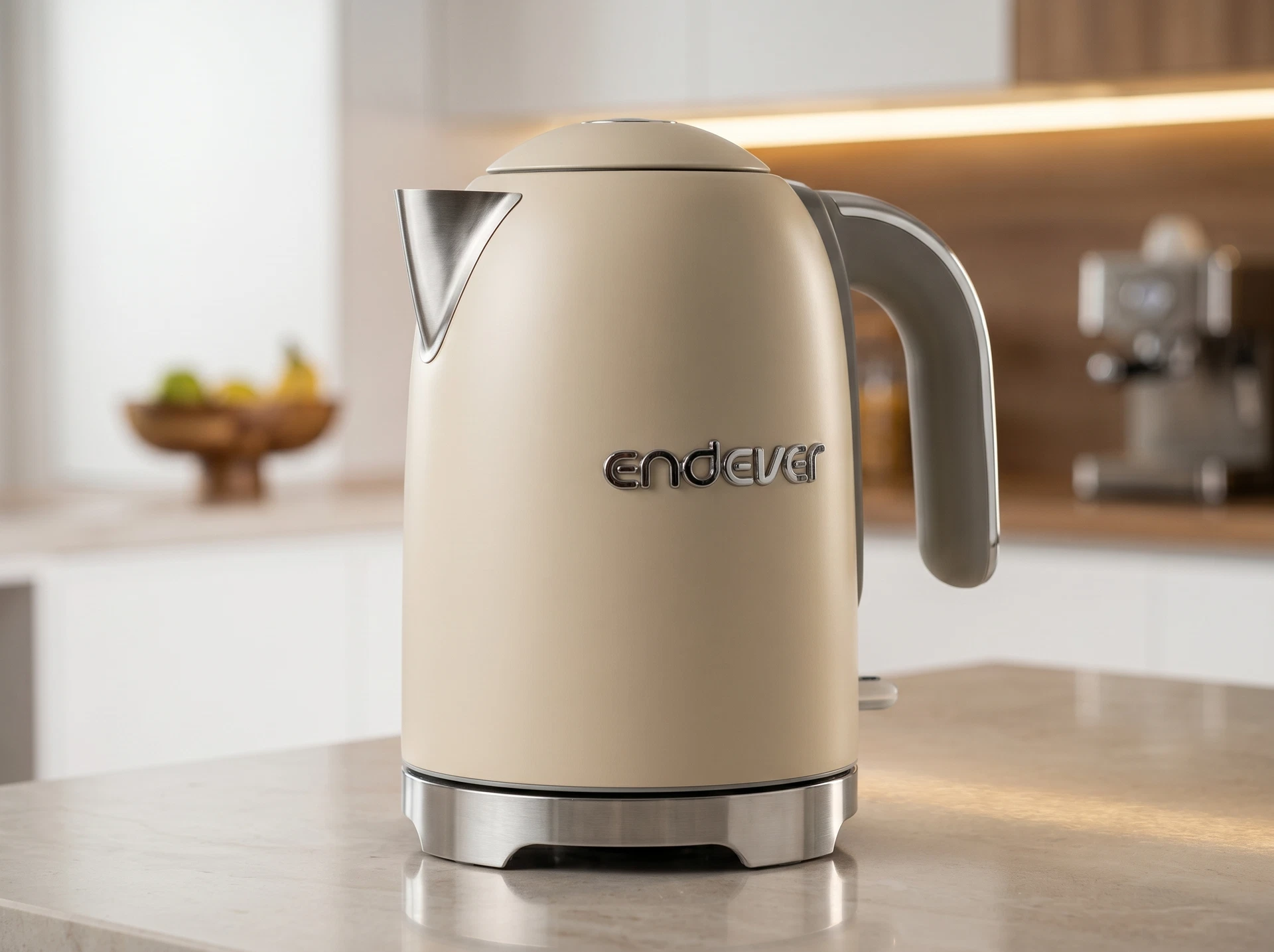 Endever Skyline KR-376S на кухонной столешнице бежевый корпус из нержавеющей стали