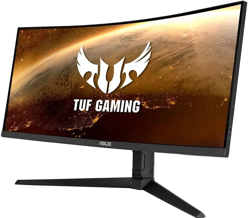 ASUS VG34VQL1B боковой профиль изогнутый экран эргономичная подставка