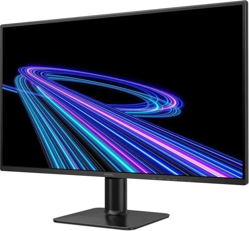 Philips 27E2G2200 боковой вид — тонкий профиль корпуса IPS-монитора 27 дюймов