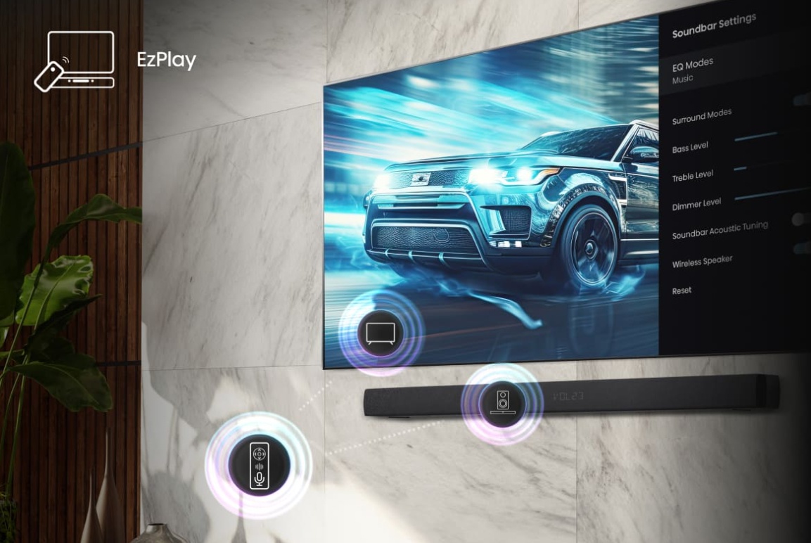 Hisense 43E77Q — EzPlay управление саундбаром