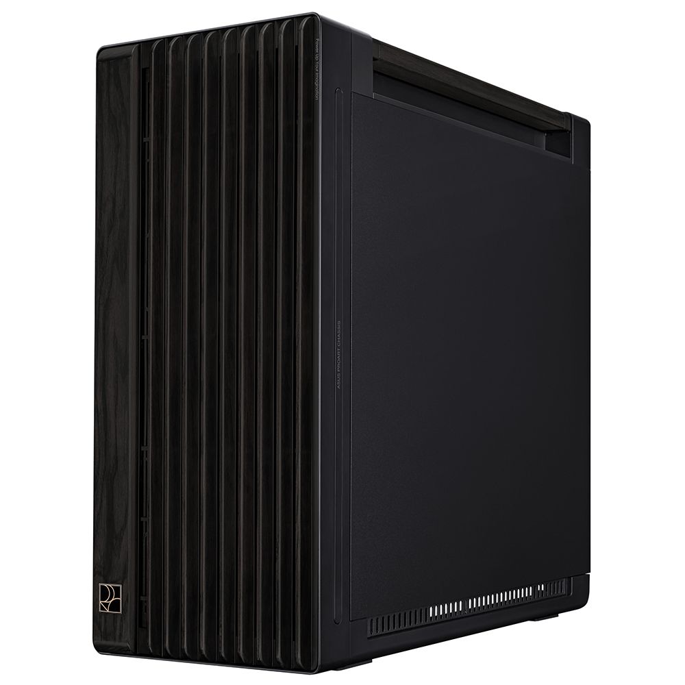 ASUS ProArt PA602 трёхчетвертной вид — рёбра жёсткости и нижняя вентиляция корпуса