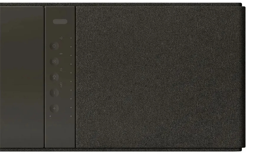 KEF XIO Soundbar Slate Black боковой профиль глубина 165 мм