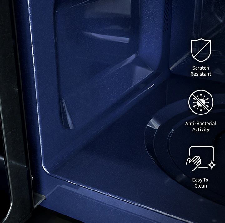 Shows that the smooth and durable CERAMIC INSIDE&trade; surface is scratch resistant, anti-bacterial and easy to clean.