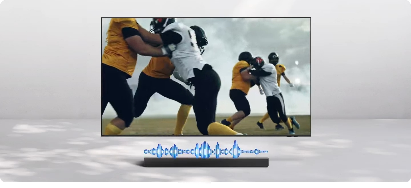 Samsung HW-B450F в режиме Adaptive Sound при просмотре спортивного контента
