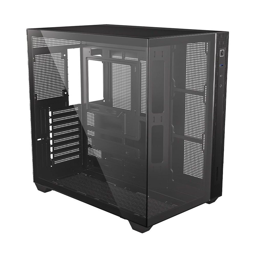ID-Cooling VIEW 510 вид сбоку — стеклянная боковая панель и слоты расширения