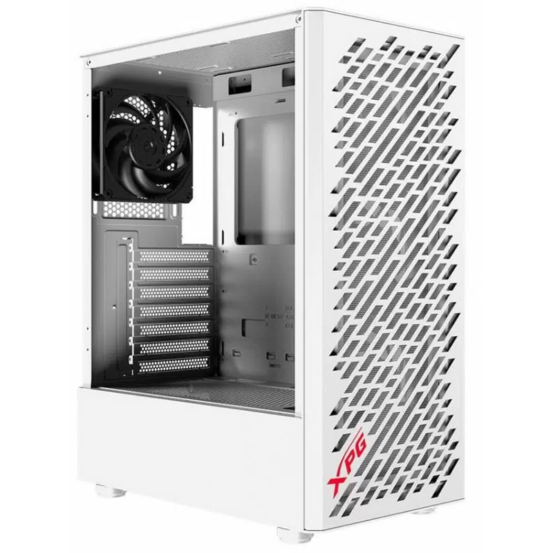 ADATA XPG VALOR AIR вид сбоку открытая боковая панель внутренние компоненты кулеры и вентиляторы