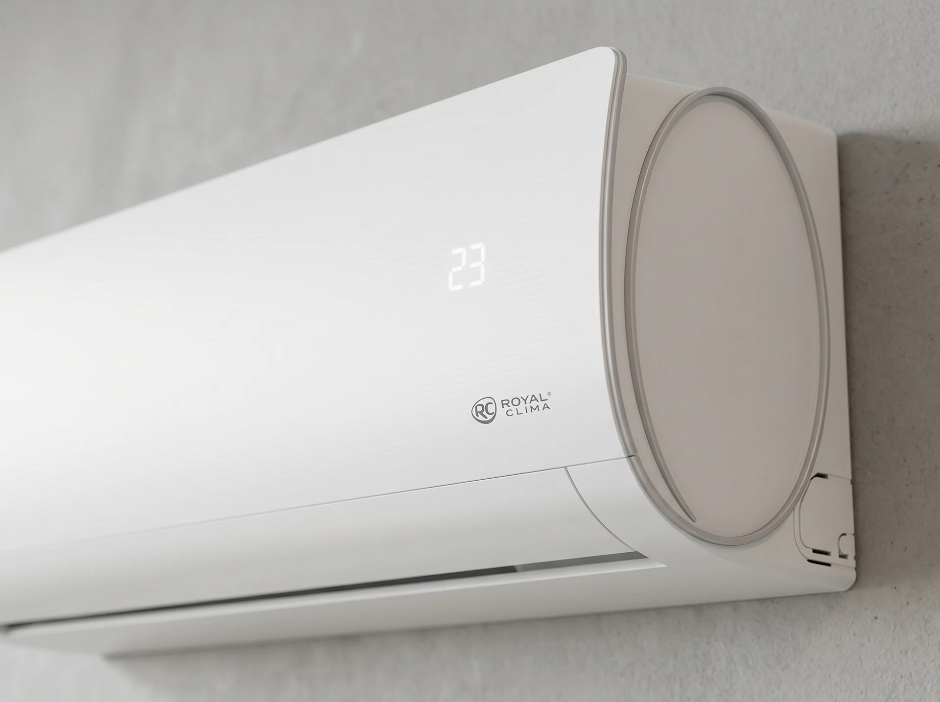 Royal Clima Aria RCI-AR35HN &mdash; настенный кондиционер в интерьере, вид сбоку