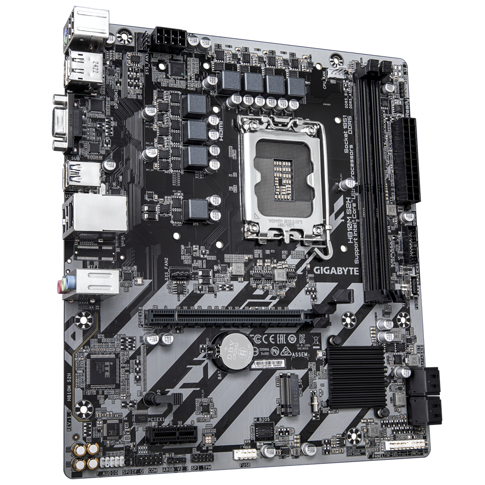 GIGABYTE H810M H задняя панель порты HDMI DisplayPort USB